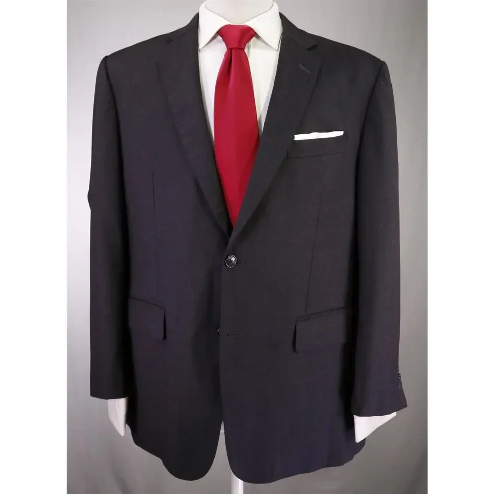 Tommy Hui Bespoke Tailored Charcoal Gray 2-Btn Wool Suit 42S
